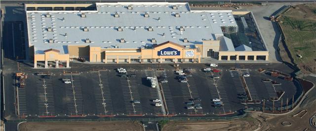 Lowe's aerial second angle after restripe