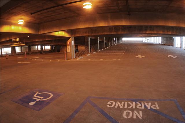 CMC parking structure ADA stencils inside the deck