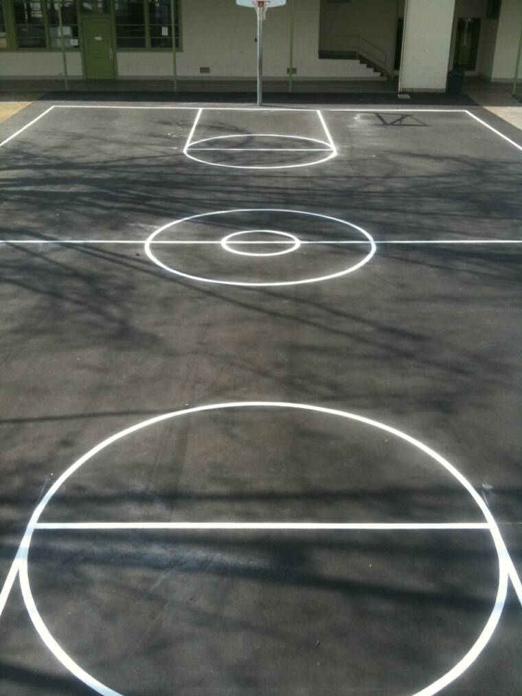 Numbered game grid painted at school