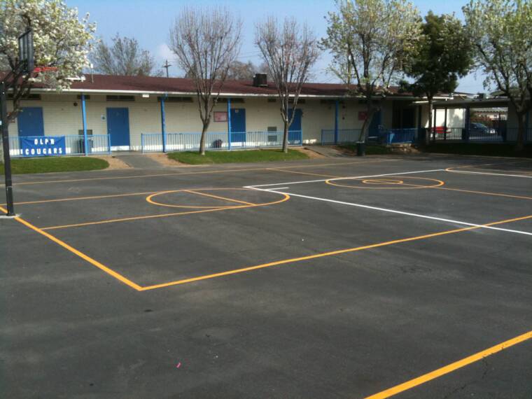 Basketball court striping second angle