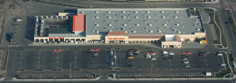 Home Depot parking lot striping aerial